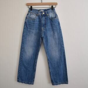 TRUE NYC High Waist Wide Leg Crop 100% Cotton Jeans